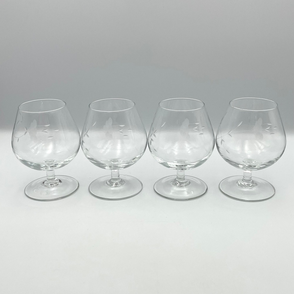 Princess House Heritage Crystal 4.5" Brandy Snifter Cognac Glass - Set of 4